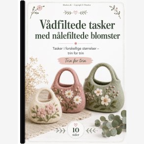 V�dfiltede tasker med n�lefiltede blomster