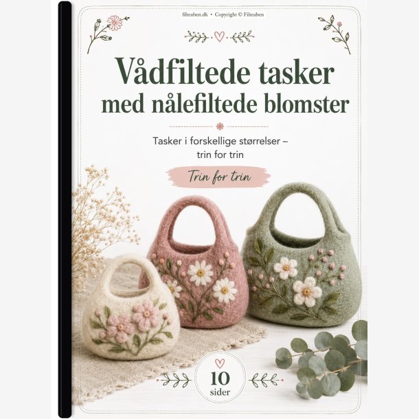 V�dfiltede tasker med n�lefiltede blomster
