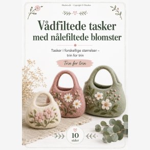 V�dfiltede tasker med n�lefiltede blomster