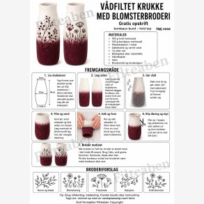 V�dfiltet krukke med blomsterbroderi