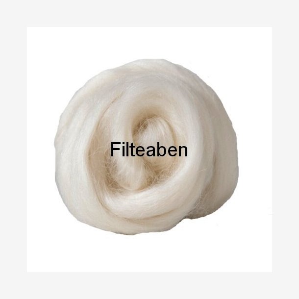 Engelsk Rå Hvid Merinould 100 gr.
