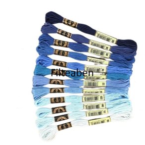 Bl� broderi 12 stk