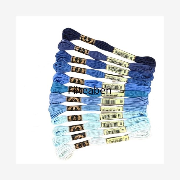 Bl� broderi 12 stk