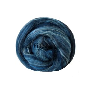Bl / Turkis Meleret 100 % Uld 50 gr. 