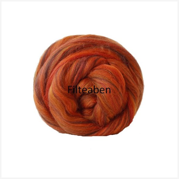 Brændt Meleret 100 % Uld 50 gr.