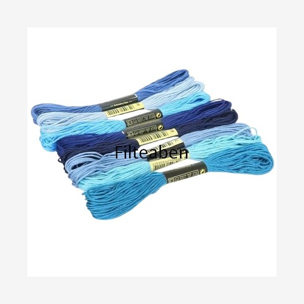 Bl� / Turkis broderi 8 stk
