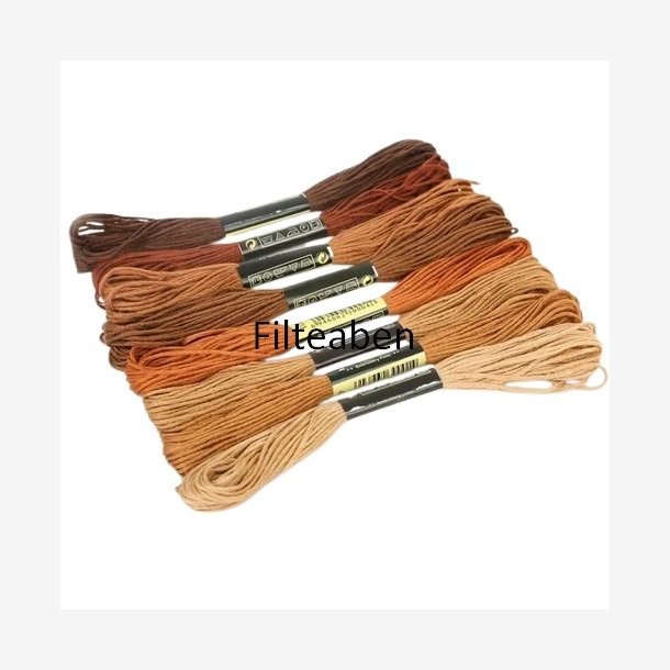 Brun broderi 8 stk