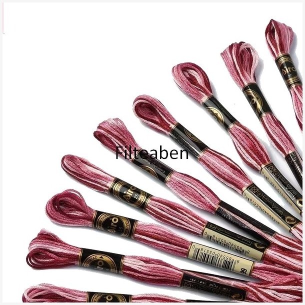 Mellem Bordeaux meleret broderigarn 8 mtr