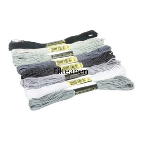 Gr� / Sort broderi 6 stk