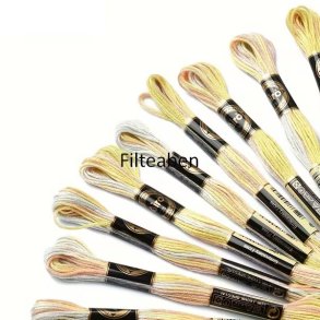 Pastel gul meleret broderigarn 8 mtr