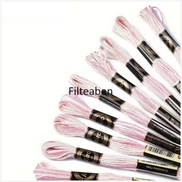 Pastel Lys r�d meleret broderigarn 8 mtr