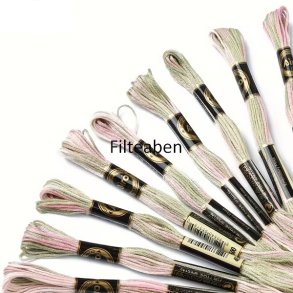 Lys Pastel Rosa meleret broderigarn 8 mtr