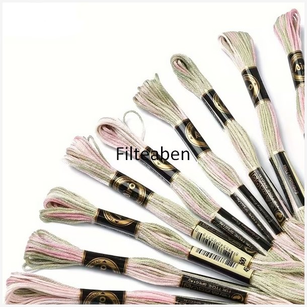 Lys Pastel Rosa meleret broderigarn 8 mtr