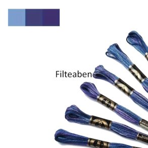 Bl� meleret broderigarn 8 mtr