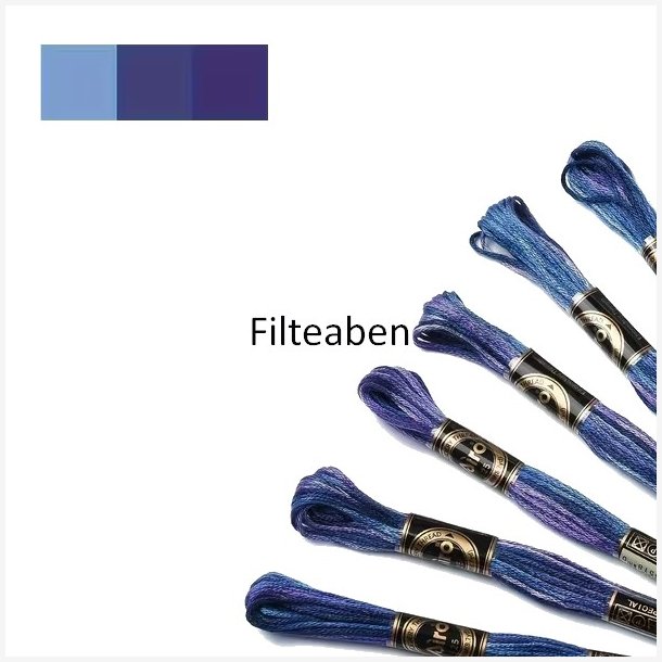 Bl� meleret broderigarn 8 mtr