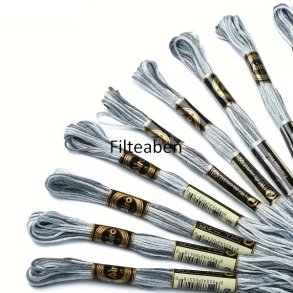 Gr� meleret broderigarn 8 mtr