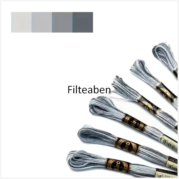 Gr� meleret broderigarn 8 mtr