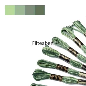 Gr�n meleret broderigarn 8 mtr