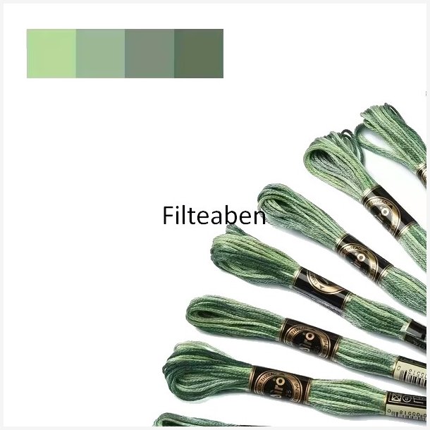 Gr�n meleret broderigarn 8 mtr