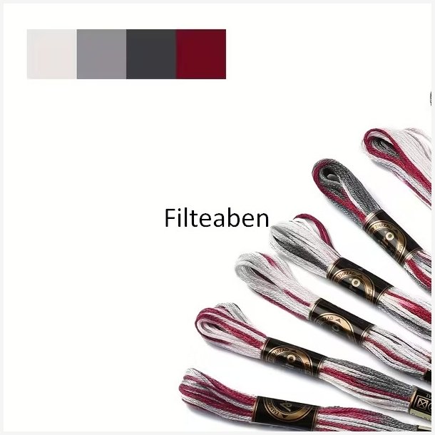 Lys bordeaux meleret broderigarn 8 mtr