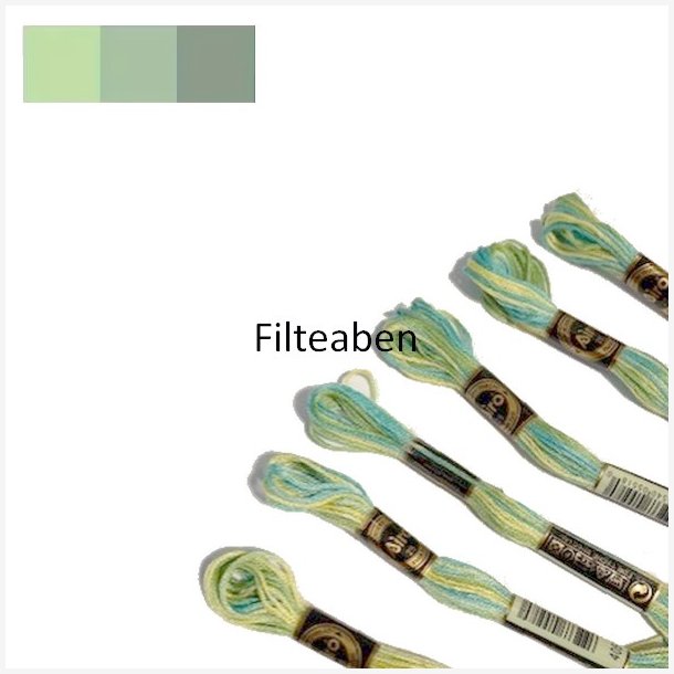 Lys gr�n meleret broderigarn 8 mtr