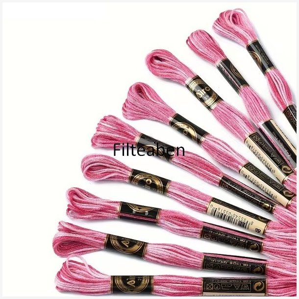 Lys r�d meleret broderigarn 8 mtr