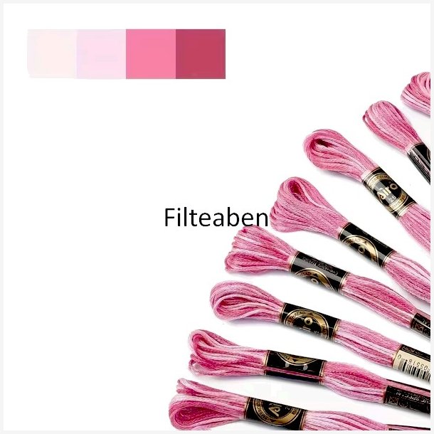 Lys r�d meleret broderigarn 8 mtr