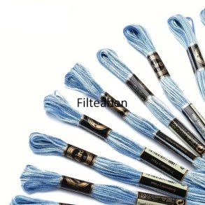 Mellem Lys bl� meleret broderigarn 8 mtr