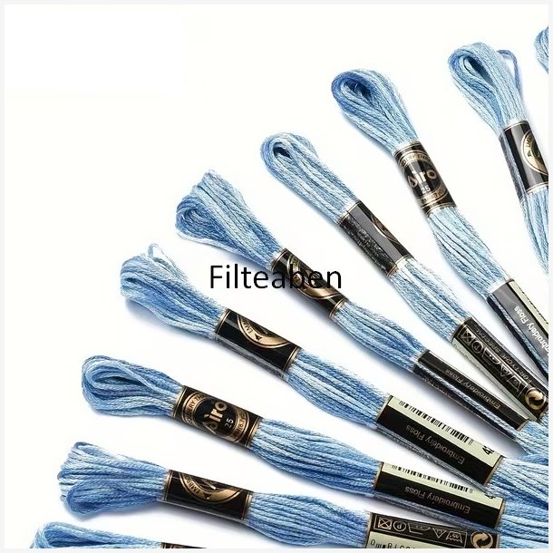 Mellem Lys bl� meleret broderigarn 8 mtr