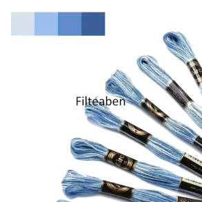 Mellem bl� meleret broderigarn 8 mtr