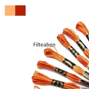 Orange meleret broderigarn 8 mtr