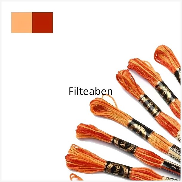 Orange meleret broderigarn 8 mtr