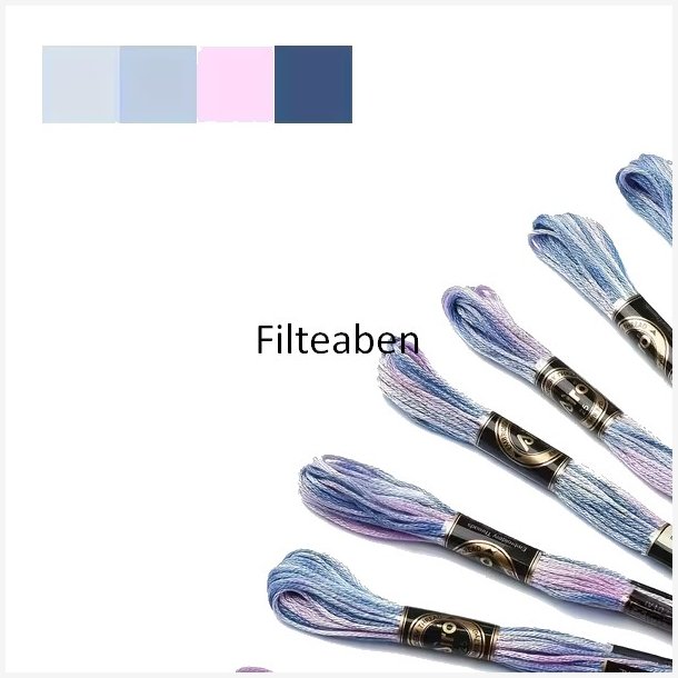 Pastel bl� meleret broderigarn 8 mtr