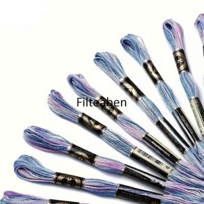 Pastel bl� meleret broderigarn 8 mtr