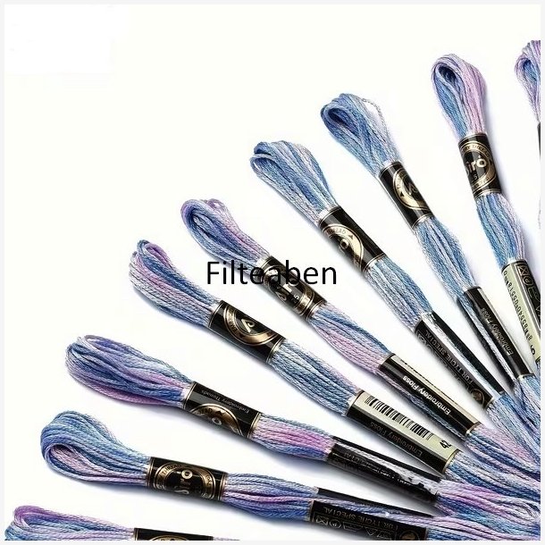 Pastel bl� meleret broderigarn 8 mtr