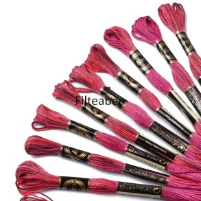  R�d meleret broderigarn 8 mtr