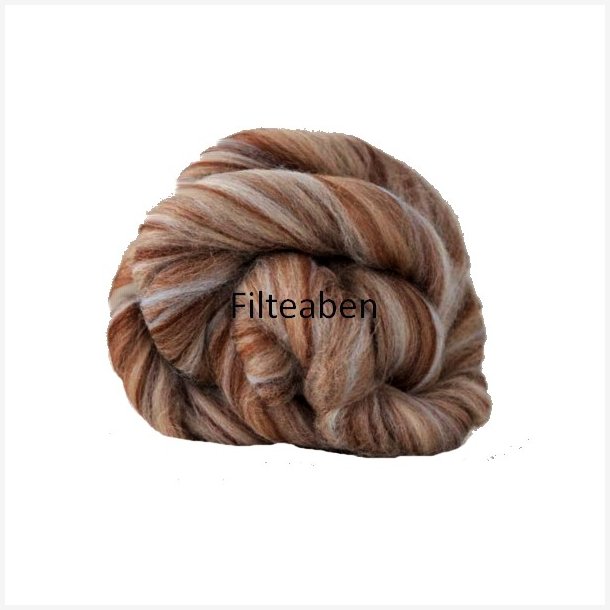 Brun / Bl� Meleret 70 % Uld / 30 % Silke 25 gr. 