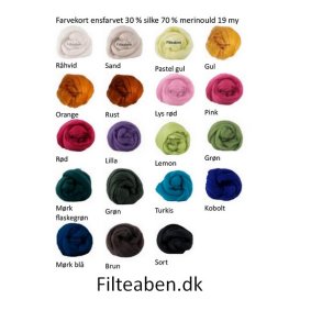 Farve kort ensfarvet Silke/Merinould 19 my