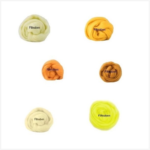 6 * 12,5 gr. Gule Nuancer Merinould