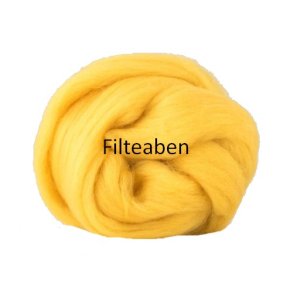 Gul Ensfarvet 70 % Uld / 30 % Silke 25 gr. 