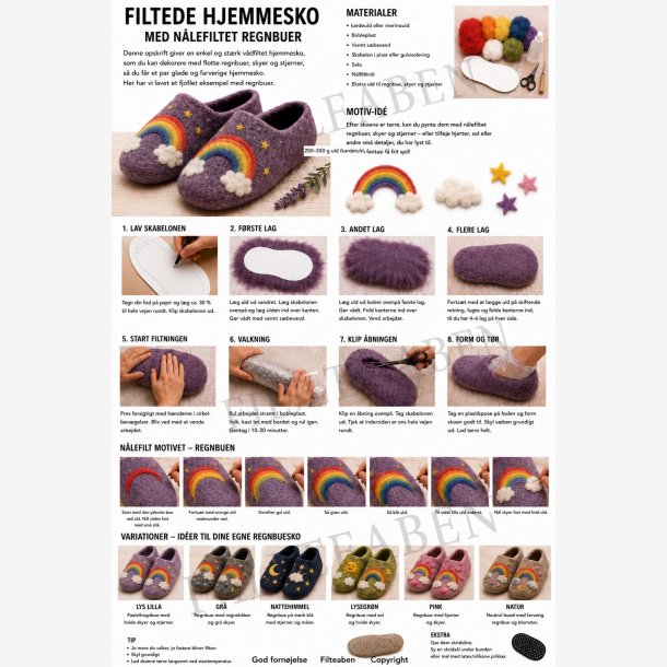 Regnbue n�lefiltet hjemmesko
