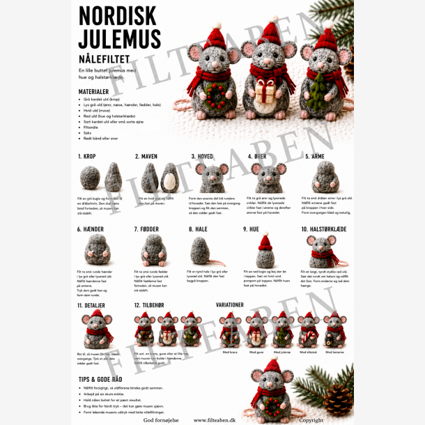 Nordisk Julemus n�lefiltet opskrift