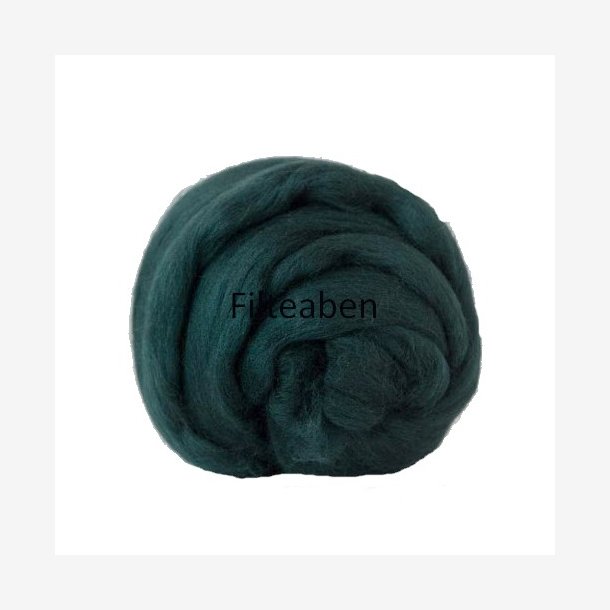 Mrk Flaskegrn Ensfarvet 70 % Uld / 30 % Silke 25 gr. 