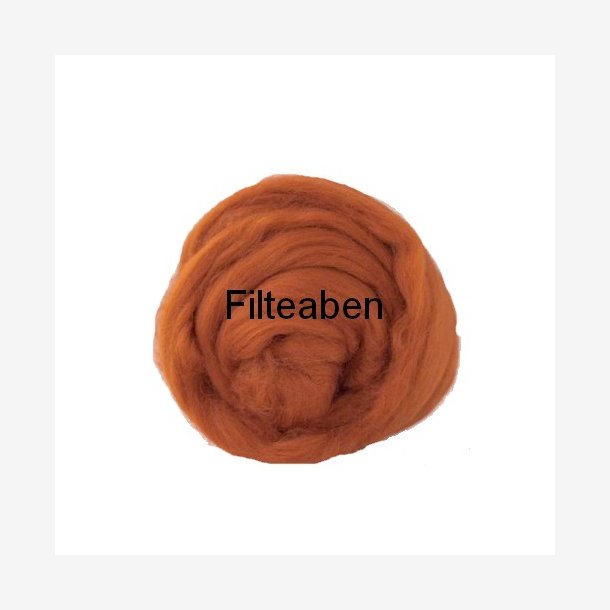 Rust Ensfarvet 70 % Uld / 30 % Silke 25 gr. 