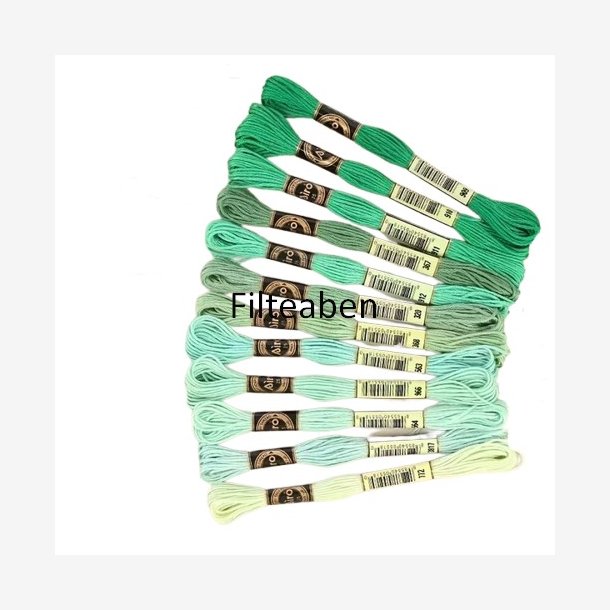 Oliven - Gr�n broderi 12 stk