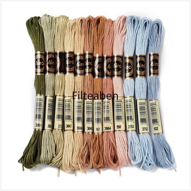 Pastel broderi 12 stk.