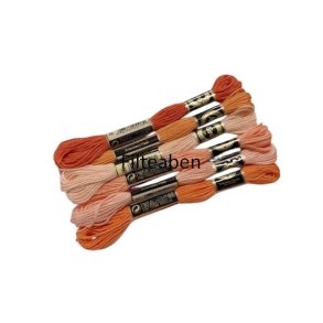 Orange broderi 6 stk