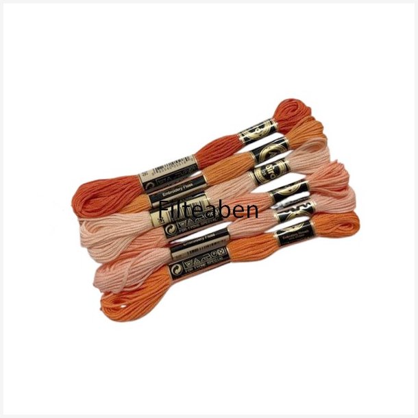 Orange broderi 6 stk