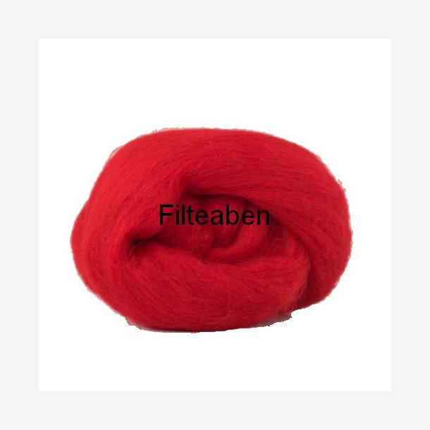 Rd Ensfarvet 70 % Uld / 30 % Silke 25 gr. 