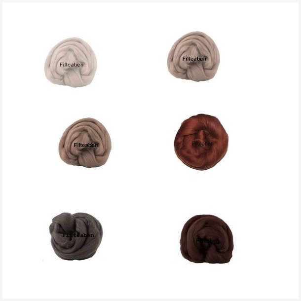 6 * 12,5 gr. Brune Nuancer Merinould